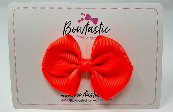 3 Inch Flat Bow - Neon Orange