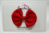 3 Inch Flat Bow Thin Elastic - Red
