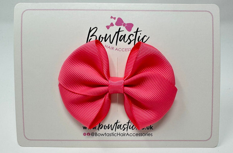 3 Inch Flat Bow - Coral Rose