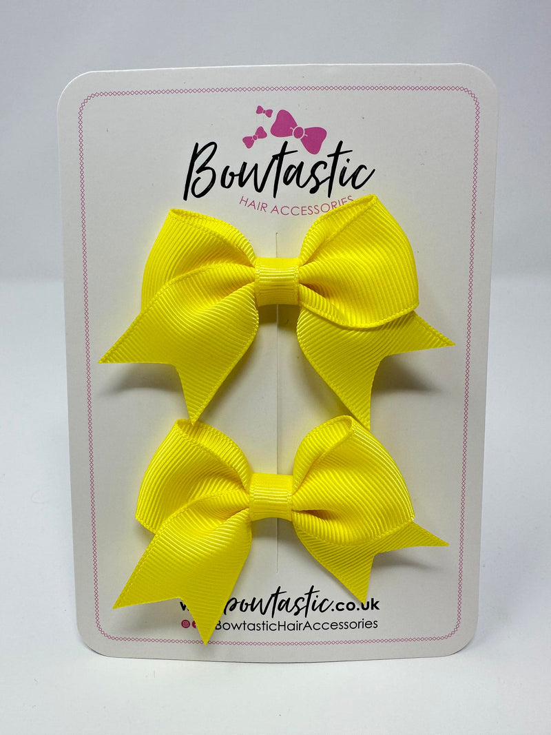 2.5 Inch Tail Bows - Lemon - 2 Pack