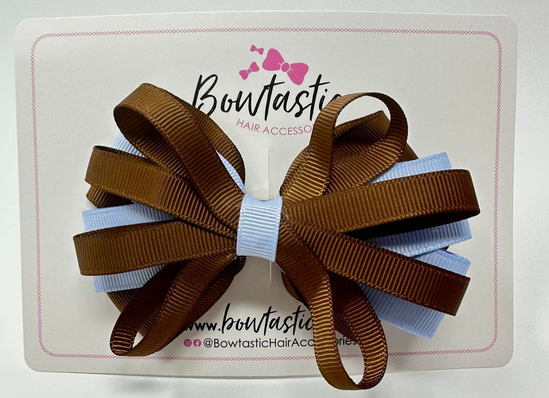 4 Inch Loop Bow - Turftan & Bluebell