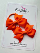 2.5 Inch Flat Bow Thin Elastic - Style 2 - Russet Orange - 2 Pack