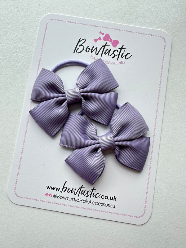 2.5 Inch Butterfly Bow Thin Elastic - Thistle - 2 Pack