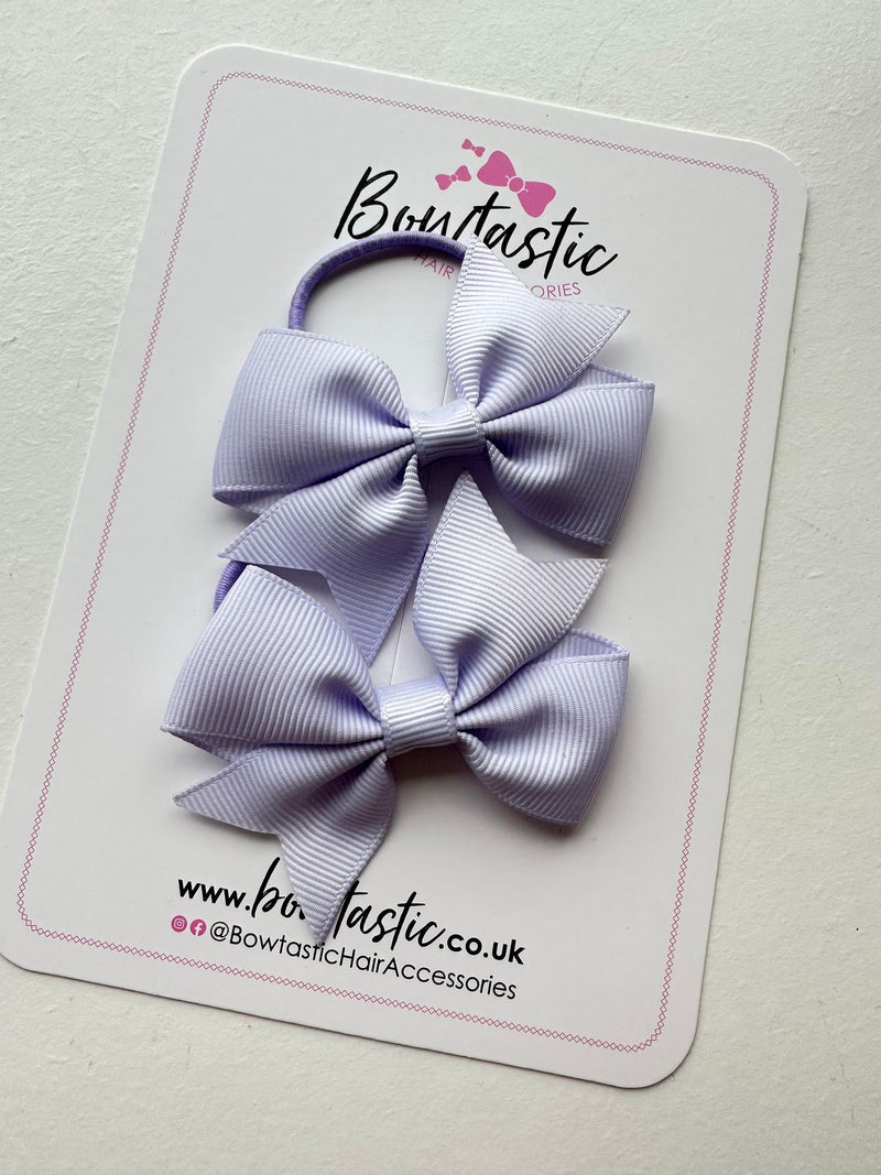 2.5 Inch Flat Bow Thin Elastic - Style 2 - Lilac Mist - 2 Pack