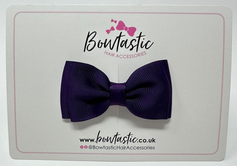 3 Inch Flat Double Bow - Plum