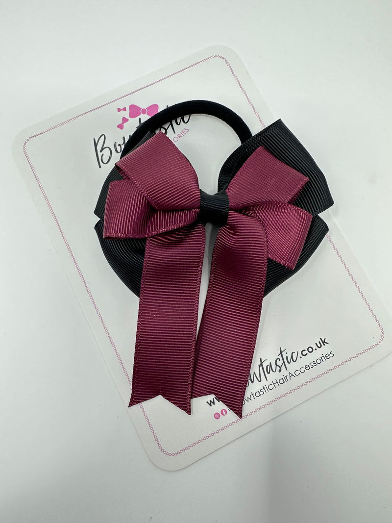 3.5 Inch Tail Bobble - Burgundy & Black