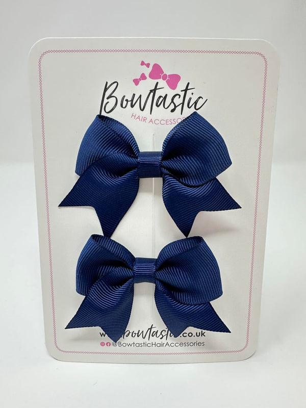 2.5 Inch Tail Bows - Navy - 2 Pack