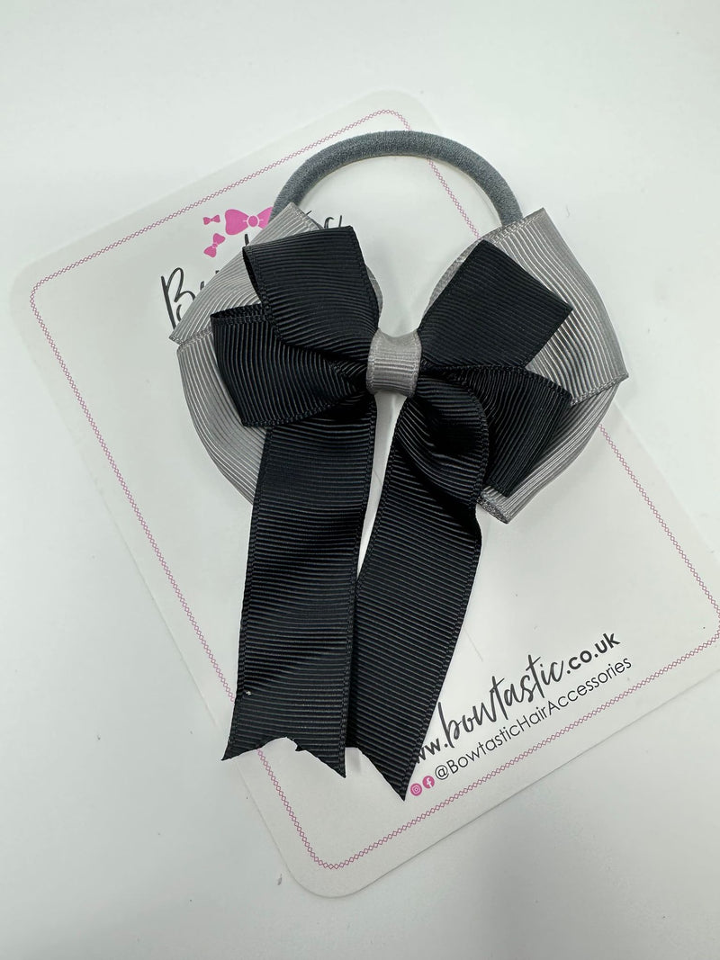 3.5 Inch Tail Bobble - Black & Metal Grey