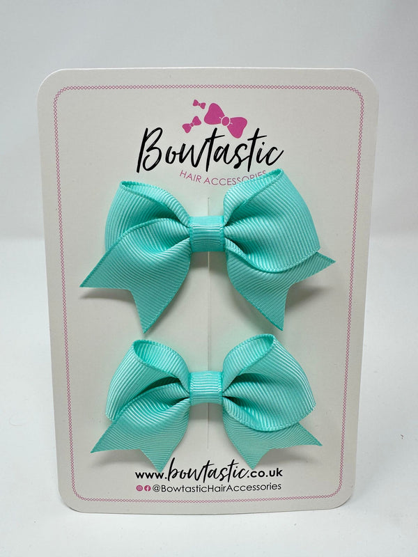 2.5 Inch Tail Bows - Aqua - 2 Pack