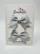 2.5 Inch Tail Bows - Shell Grey - 2 Pack
