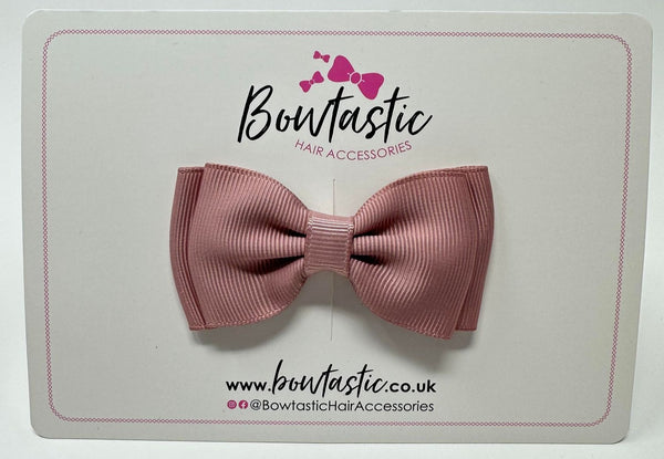 3 Inch Flat Double Bow - Rosy Mauve