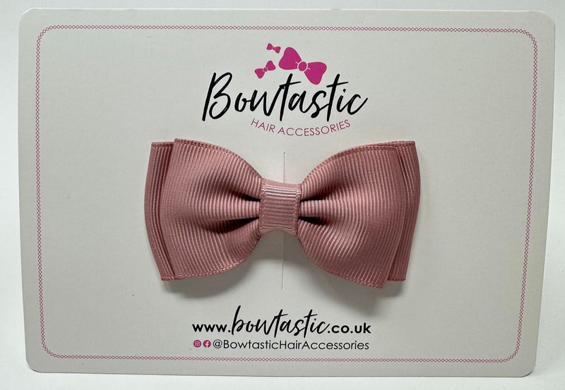 3 Inch Flat Double Bow - Rosy Mauve