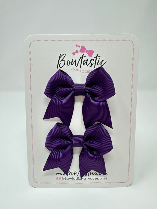 2.5 Inch Tail Bows - Plum - 2 Pack