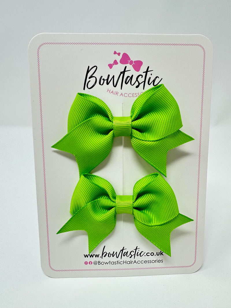 2.5 Inch Tail Bows - Apple Green - 2 Pack