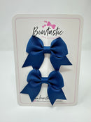 2.5 Inch Tail Bows - Light Navy - 2 Pack