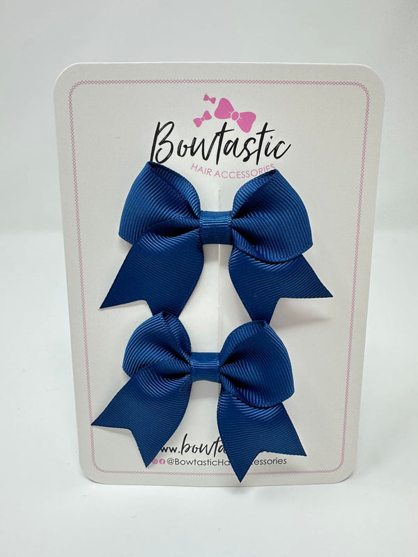 2.5 Inch Tail Bows - Light Navy - 2 Pack