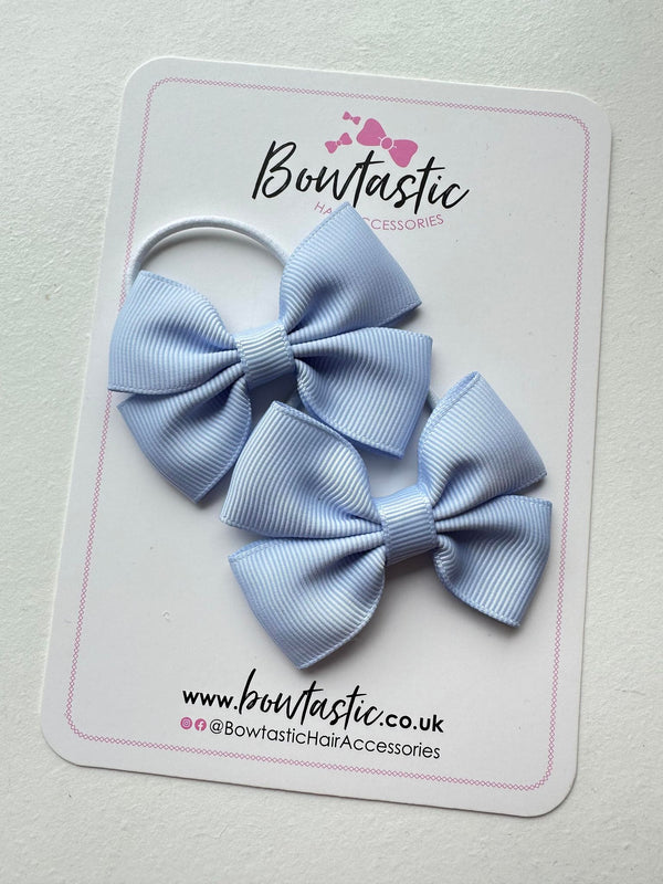 2.5 Inch Butterfly Bow Thin Elastic - Bluebell - 2 Pack