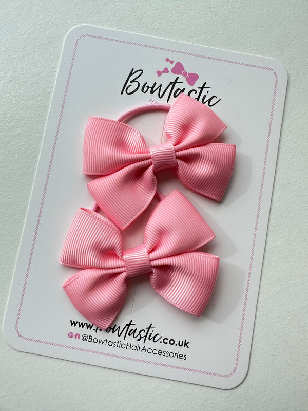 2.5 Inch Butterfly Bow Thin Elastic - Pink - 2 Pack