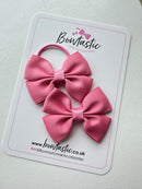 2.5 Inch Butterfly Bow Thin Elastic - Fantasy Rose - 2 Pack