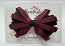 4 Inch Loop Bow - Burgundy & Black
