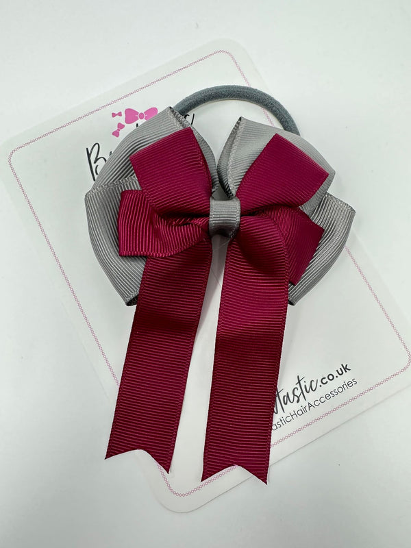 3.5 Inch Tail Bobble - Wine & Metal Grey