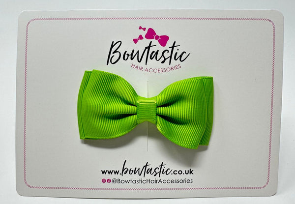 3 Inch Flat Double Bow - Apple Green