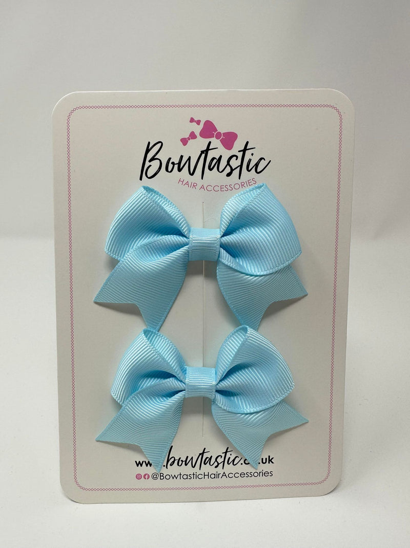 2.5 Inch Tail Bows - Light Blue - 2 Pack