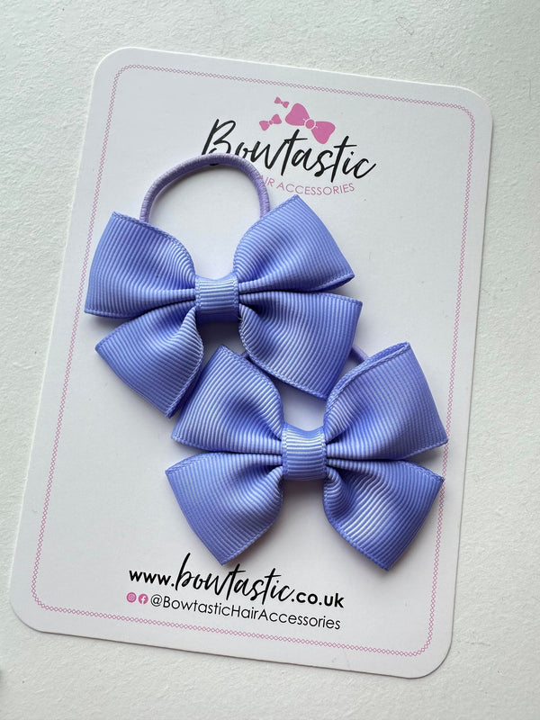 2.5 Inch Butterfly Bow Thin Elastic - Iris - 2 Pack