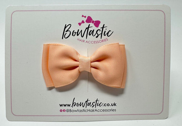 3 Inch Flat Double Bow - Peach