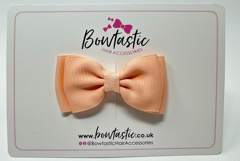 3 Inch Flat Double Bow - Petal Peach