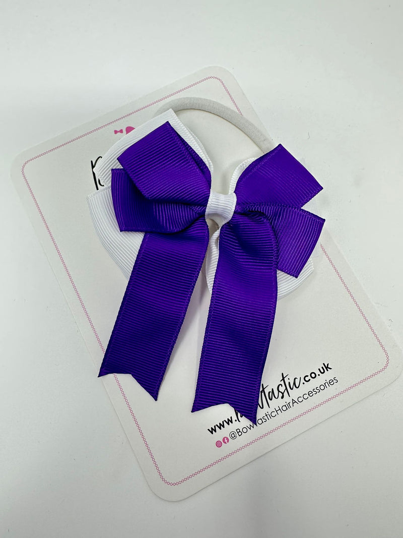 3.5 Inch Tail Bobble - Purple & White