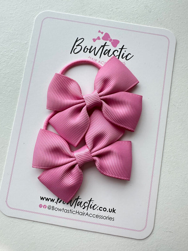 2.5 Inch Butterfly Bow Thin Elastic - Wild Rose - 2 Pack