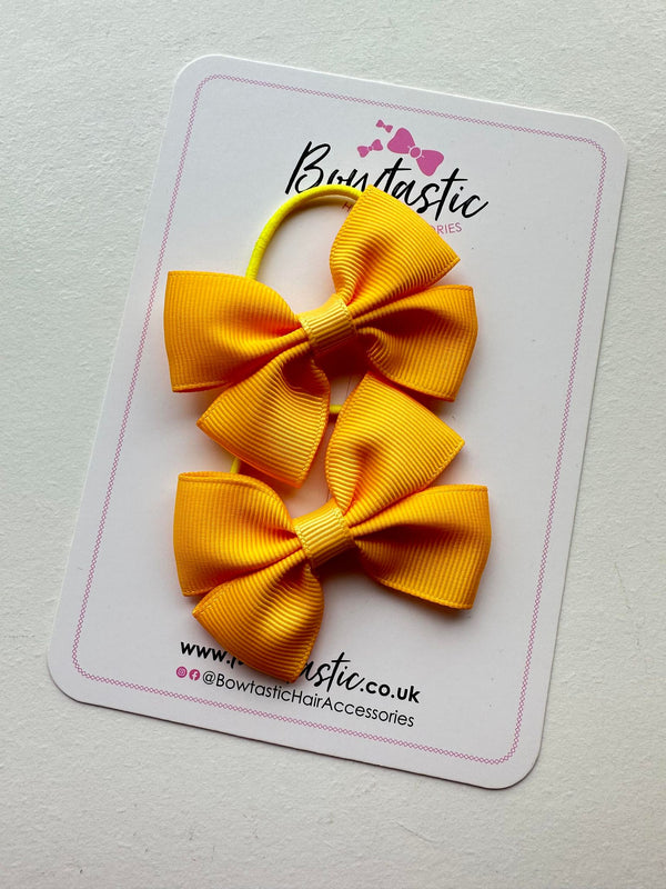 2.5 Inch Butterfly Bow Thin Elastic - Dandelion - 2 Pack