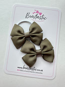 2.5 Inch Butterfly Bow Thin Elastic - Deep Sage - 2 Pack