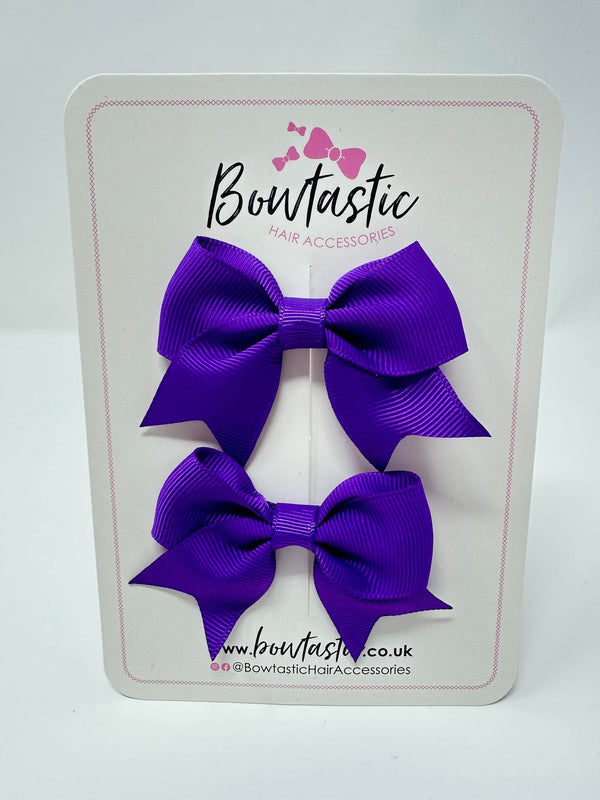 2.5 Inch Tail Bows - Purple - 2 Pack