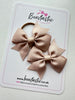 2.5 Inch Flat Bow Thin Elastic - Style 2 - Tan - 2 Pack
