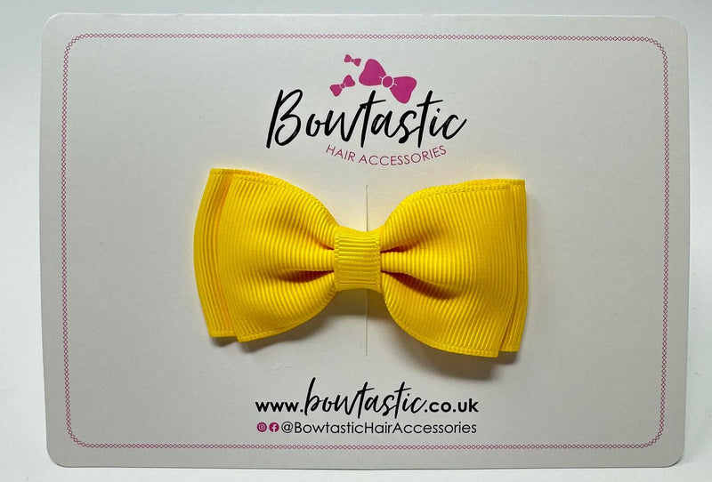 3 Inch Flat Double Bow - Daffodil