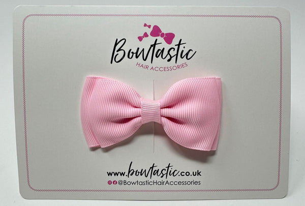 3 Inch Flat Double Bow - Pearl Pink