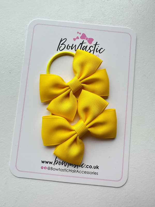 2.5 Inch Butterfly Bow Thin Elastic - Daffodil - 2 Pack