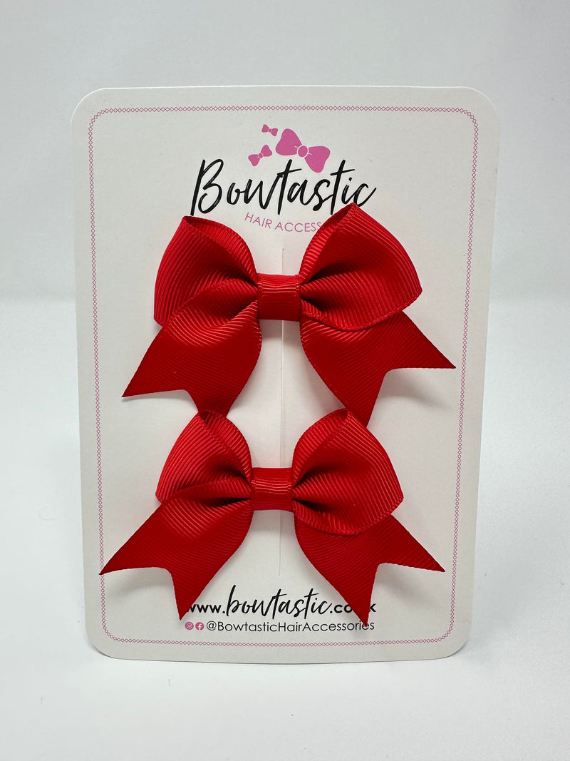 2.5 Inch Tail Bows - Red - 2 Pack