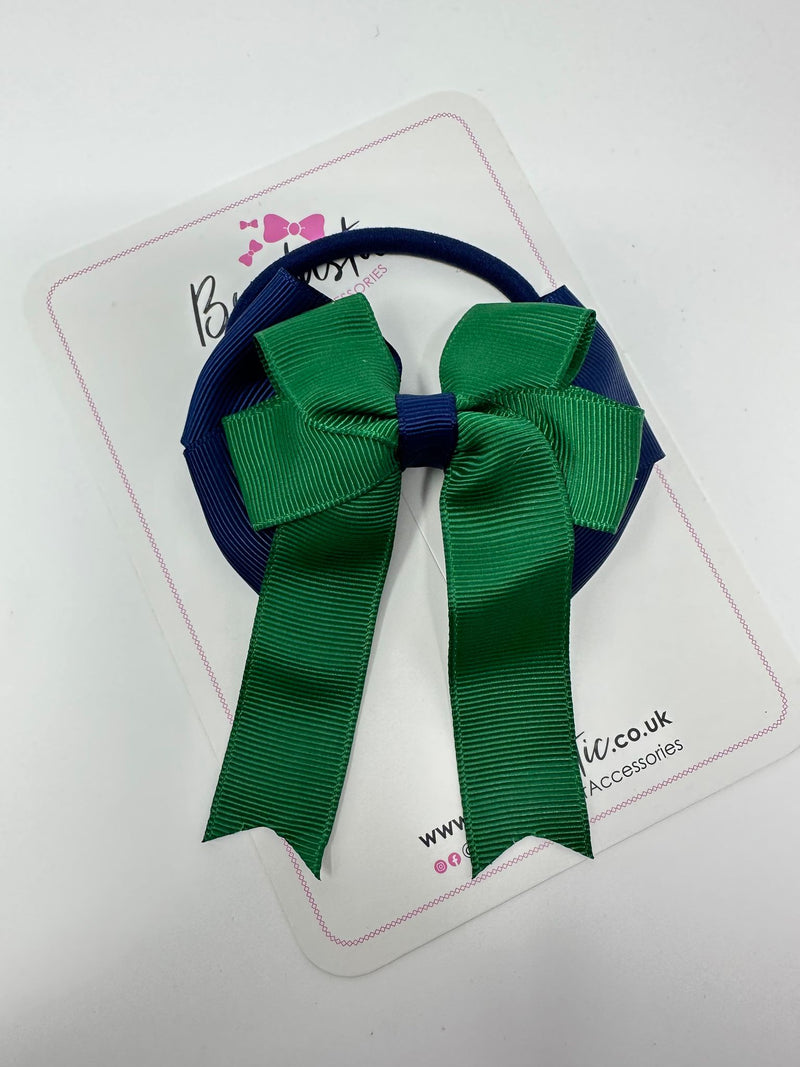 3.5 Inch Tail Bobble - Forest Green & Navy