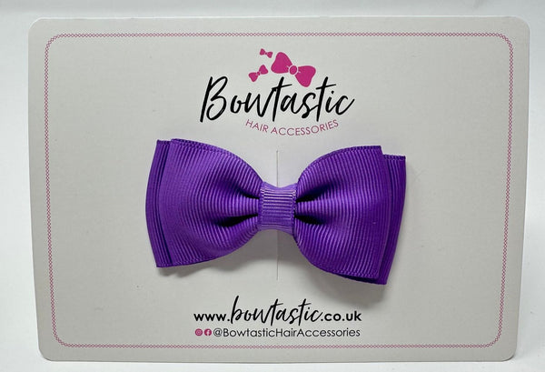 3 Inch Flat Double Bow - Grape