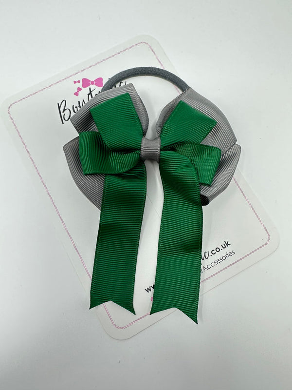 3.5 Inch Tail Bobble - Forest Green & Metal Grey