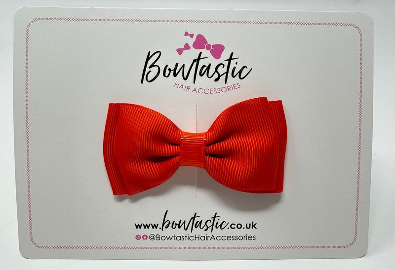 3 Inch Flat Double Bow - Autumn Orange