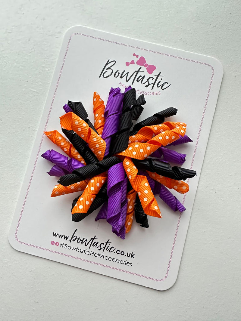 Halloween - 3.5 Inch Corker Bow - Purple, Orange & Black