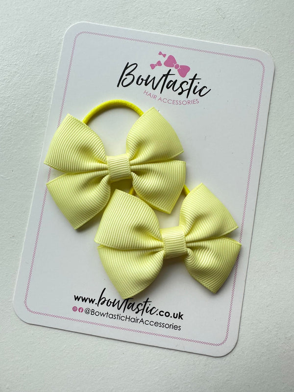 2.5 Inch Butterfly Bow Thin Elastic - Baby Maize - 2 Pack