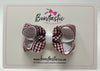 3 Inch Bow - Burgundy & White Gingham