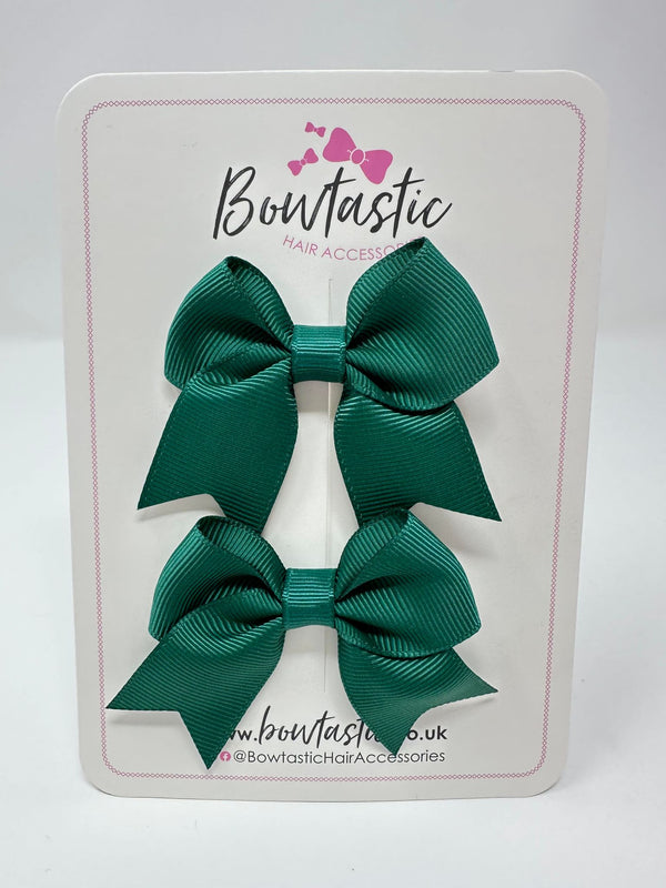 2.5 Inch Tail Bows - Hunter Green - 2 Pack