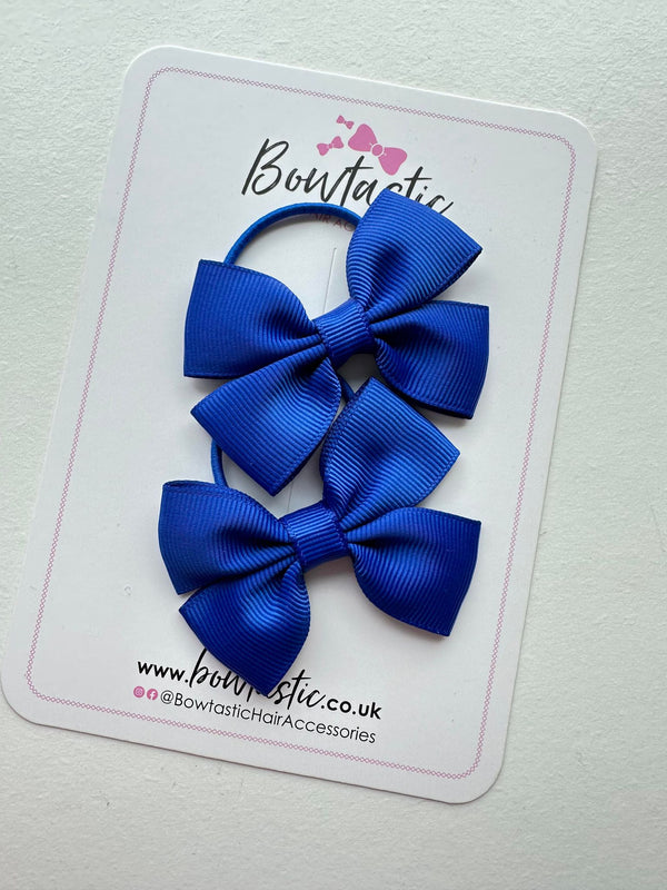 2.5 Inch Butterfly Bow Thin Elastic - Cobalt - 2 Pack