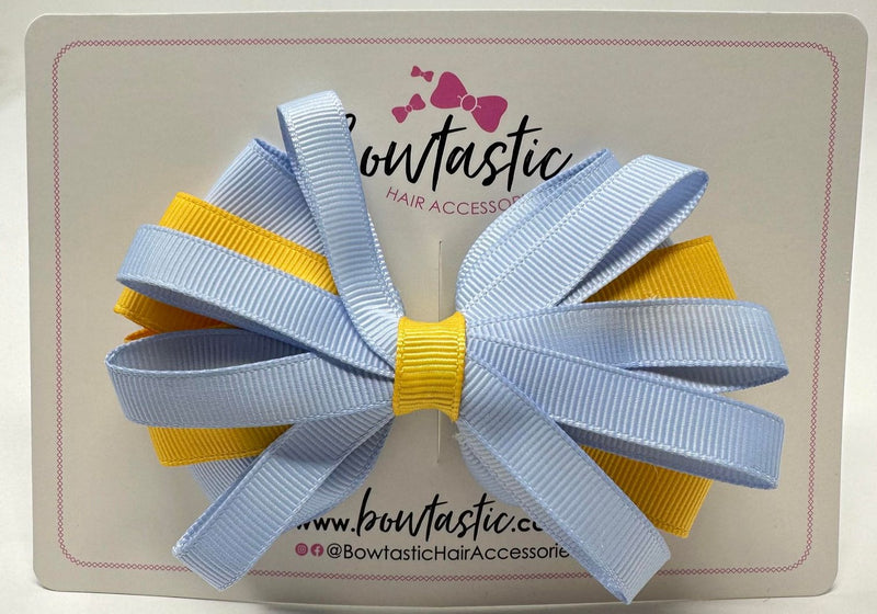 4 Inch Loop Bow - Bluebell & Yellow Gold